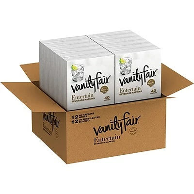 Top 10 π Disposable Napkins Vanity Fair Entertain Beverage Beverage Napkin, 2-ply, White, 40 Napkins/Pack, 12/Carton (35134) π