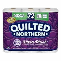Brand new 😍 3-Ply Toilet Paper Quilted Northern Ultra Plush 3-Ply Standard Toilet Paper, White, 284 Sheets/Roll, 18 Rolls/Case (874685) 🥰