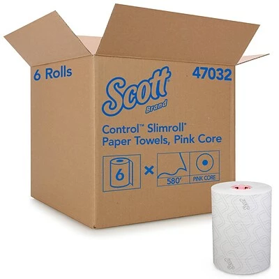 Cheapest π Scott Control Slimroll Recycled Hardwound Paper Towels, 1-ply, 580 Ft./Roll, 6 Rolls/Carton (47032) π