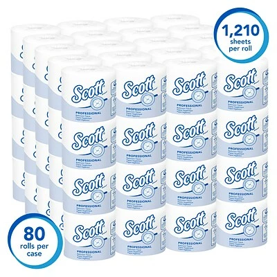 Best deal โ๏ธ 3-Ply Toilet Paper Scott Essential 1-Ply Standard Toilet Paper, White, 1210 Sheets/Roll, 80 Rolls/Carton (05102) ๐ - Image 3