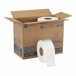 Best Sale ✔️ Pacific Blue Basic 2-Ply Toilet Paper Pacific Blue Recycled Jumbo Jr. Toilet Paper, 2-Ply, White, 1000 Ft./Roll, 8 Rolls/Carton (12798) 😀