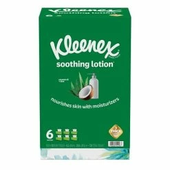Outlet 😉 3-Ply Facial Tissue Kleenex Soothing Lotion Facial Tissue, 3-Ply, 110 Sheets/Box, 6 Boxes/Pack (51758) 🥰