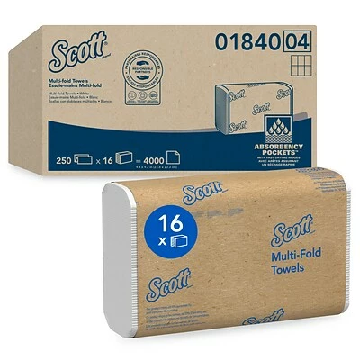 Cheap ๐ Scott Essential Recycled Multifold Paper Towels, 1-ply, 250 Sheets/Pack, 16 Packs/Carton (1840) ๐ - Image 2