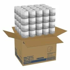Flash Sale 🔥 1-Ply Toilet Paper Pacific Blue Basic Recycled Toilet Paper, 1-Ply, White, 1210 Sheets/Roll, 80 Rolls/Carton (1458001/14500) 🤩