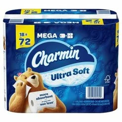 Best Sale 🔔 2-Ply Toilet Paper Charmin Ultra Soft Toilet Paper Mega Roll, 244 Sheets Per Roll, 18 Count 🥰