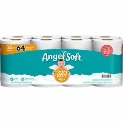 Cheapest 🔔 Toilet Paper & Bath Tissue Angel Soft Mega Toilet Paper, 2-Ply, White, 320 Sheets/Roll, 16 Rolls/Case (79423/01) 🛒