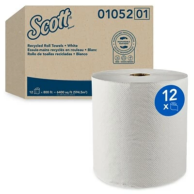 Cheap 😀 Scott Essential Recycled Hardwound Paper Towels, 1-ply, 800 Ft./Roll, 12 Rolls/Carton (01052) ✔️ - Image 2