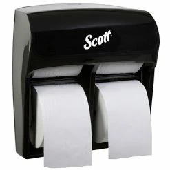 Hot Sale 🔥 Toilet Paper Dispensers Scott Professional High Capacity Bathroom Tissue Dispenser, Black (44518) 🔔