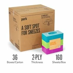 Buy ❤️ 2-Ply Facial Tissue Perk™ Ultra Soft Tissue, 2-Ply, 160 Sheets/Box, 3 Boxes/Pack, 12/Packs/Carton (PK57778) 😉