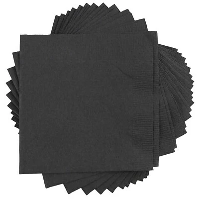Discount 🎉 Disposable Napkins JAM Paper® Medium Lunch Napkins, 6 1/2 X 6 1/2, Black, 480/Box (6255620716b) 😍