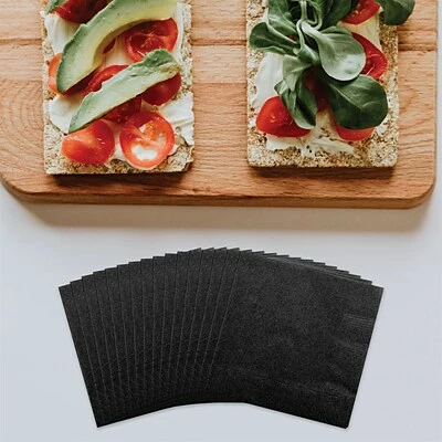 Discount 🎉 Disposable Napkins JAM Paper® Medium Lunch Napkins, 6 1/2 X 6 1/2, Black, 480/Box (6255620716b) 😍 - Image 2