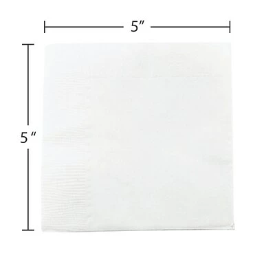 Hot Sale π Disposable Napkins JAM Paper Small Beverage Napkins, 2-Ply, White, 480/Box (5255620731b) π - Image 3