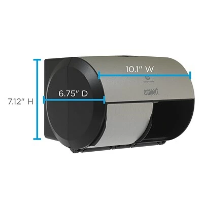 Wholesale 😉 Georgia-Pacific Toilet Paper Dispensers Compact® 2-Roll Side-by-Side Coreless Toilet Paper Dispenser By GP PRO, Faux Stainless, (56796A) ⌛ - Image 2