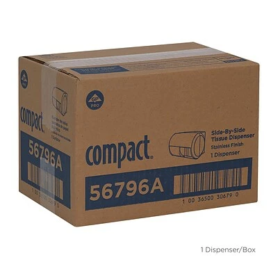 Wholesale 😉 Georgia-Pacific Toilet Paper Dispensers Compact® 2-Roll Side-by-Side Coreless Toilet Paper Dispenser By GP PRO, Faux Stainless, (56796A) ⌛ - Image 5