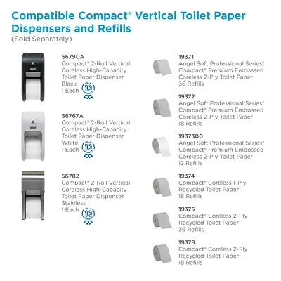 Discount ⌛ Georgia-Pacific Toilet Paper Dispensers Compact® 2-Roll Vertical Coreless Toilet Paper Dispenser By GP PRO, Black (56790A) 👍 - Image 6