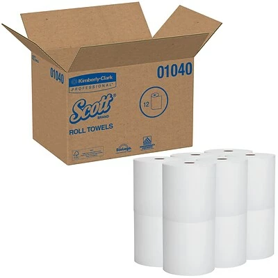 Flash Sale 🥰 Scott Essential Hardwound Paper Towels, 1-Ply, 12 Rolls/Carton (01040) ✨ - Image 2
