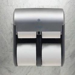 Discount 😍 Toilet Paper Dispensers Compact® 4-Roll Quad Coreless Toilet Paper Dispenser By GP PRO, Faux Stainless, 11.750”W X 6.900”D X 13.250”H (56746A) 🎉