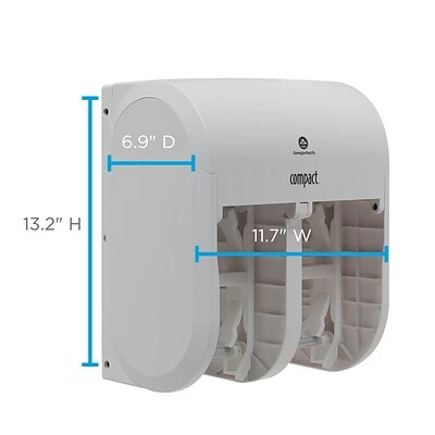 Promo 💯 Georgia-Pacific Toilet Paper Dispensers Compact® 4-Roll Quad Coreless Toilet Paper Dispenser By GP PRO, White, 11.750” W X 6.900” D X 13.250” H (56747A) 👍 - Image 2
