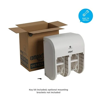Promo 💯 Georgia-Pacific Toilet Paper Dispensers Compact® 4-Roll Quad Coreless Toilet Paper Dispenser By GP PRO, White, 11.750” W X 6.900” D X 13.250” H (56747A) 👍 - Image 4