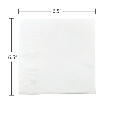 Cheap ⭐ Disposable Napkins JAM Paper® Medium Lunch Napkins, 6 1/2 X 6 1/2, White, 480/Box (6255620732b) 🧨 - Image 3