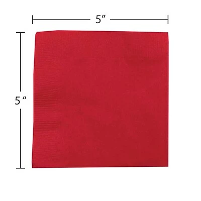 Outlet ๐ฅฐ Disposable Napkins JAM Paper Small Beverage Napkins, 2-Ply, Red, 40 Napkins/Pack (5255620729) โจ - Image 3