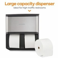 Brand new 💯 Toilet Paper Dispensers Coastwide Professional™ J-Series Quad Bath Tissue Dispenser, Black/Metallic (CWJ4BT-S) 🎁