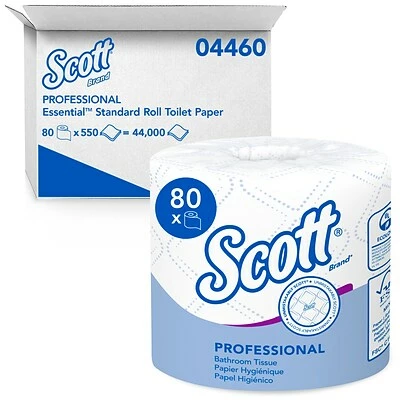 Budget ๐ฏ 2-Ply Toilet Paper Scott Essential Standard Toilet Paper, 2-Ply, White, 550 Sheets/Roll, 80 Rolls/Carton (04460) ๐ - Image 2