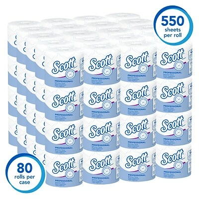 Budget ๐ฏ 2-Ply Toilet Paper Scott Essential Standard Toilet Paper, 2-Ply, White, 550 Sheets/Roll, 80 Rolls/Carton (04460) ๐ - Image 3
