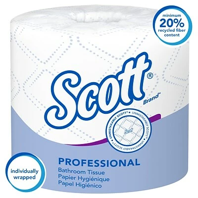 Budget ๐ฏ 2-Ply Toilet Paper Scott Essential Standard Toilet Paper, 2-Ply, White, 550 Sheets/Roll, 80 Rolls/Carton (04460) ๐ - Image 4