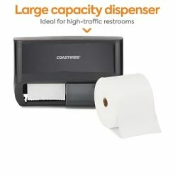 Discount 😀 Toilet Paper Dispensers Coastwide Professional™ J-Series Duo Bath Tissue Dispenser, Black (CWJ2BT-B) 😀