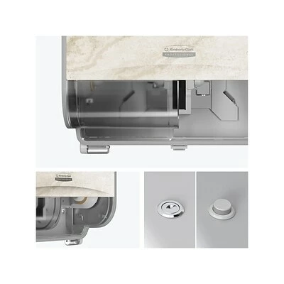 Outlet βοΈ Toilet Paper Dispensers Kimberly-Clark Professional ICON Coreless 2-Roll Horizontal Toilet Paper Dispenser With Faceplate, Warm Marble (58742) 𧨠- Image 2