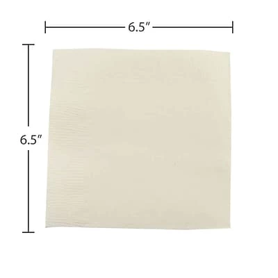 Promo 👍 Disposable Napkins JAM Paper® Medium Lunch Napkins, 6 1/2 X 6 1/2, Ivory, 480/Box (6255620722b) 🎁 - Image 3