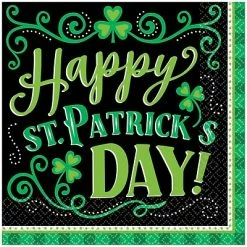 Best deal ❤️ Disposable Napkins Amscan St. Patrick's Day Clover Me Lucky Lunch Napkins, 125/Pack (711906) 🤩
