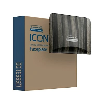 Cheapest โญ Kimberly-Clark Professional ICON Faceplate For Coreless Two-Roll Vertical Toilet Paper Dispensers, Ebony Woodgrain (58831) ๐