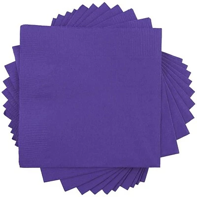 Best Sale โ๏ธ Disposable Napkins JAM Paper Lunch Napkin, 2-ply, Purple, 480 Napkins/Pack (6255620728B) ๐