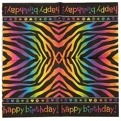 Wholesale โ Disposable Napkins JAM PAPER ๐ Birthday Party Beverage Napkins, 5 X 5, Neon Stripes, 16 Napkins/Pack ๐ - Image 5