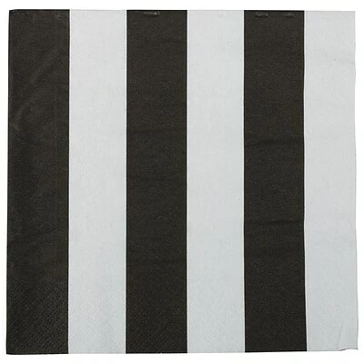Outlet ⌛ Disposable Napkins JAM PAPER Medium Lunch Napkins, 6 1/2 X 6 1/2, Black Stripe, 16/Pack 😀 - Image 3