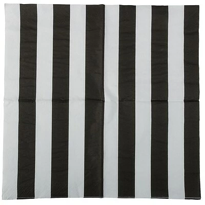 Outlet ⌛ Disposable Napkins JAM PAPER Medium Lunch Napkins, 6 1/2 X 6 1/2, Black Stripe, 16/Pack 😀 - Image 5