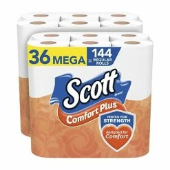 Budget ๐ Bathroom Tissue Scott Comfort Plus Toilet Paper, 1-Ply, White, 462 Sheets/Roll, 36 Mega Rolls/Pack (53329) ๐