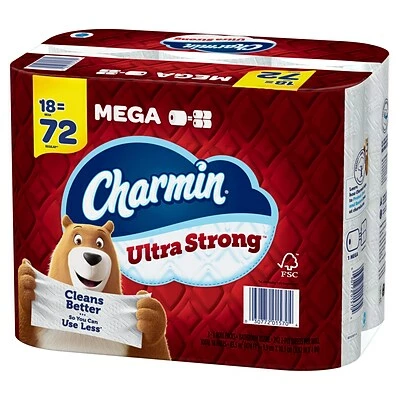 Best Sale ๐ 2-Ply Toilet Paper Charmin Ultra Strong Toilet Paper 18 Mega Rolls, 242 Sheets/Roll (01560/52084) ๐ - Image 3