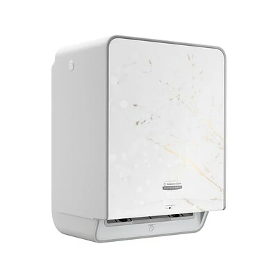 Best Pirce 😀 Hardwound Paper Towel Dispensers Kimberly-Clark Professional ICON Automatic Roll Towel Dispenser With Faceplate, Brushed Gray/Cherry Blossom (58730) 🧨