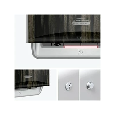 Deals π Hardwound Paper Towel Dispensers Kimberly-Clark Professional ICON Automatic Roll Towel Dispenser With Faceplate, Brushed Gray/Ebony Wood Grain (58750) βοΈ - Image 2