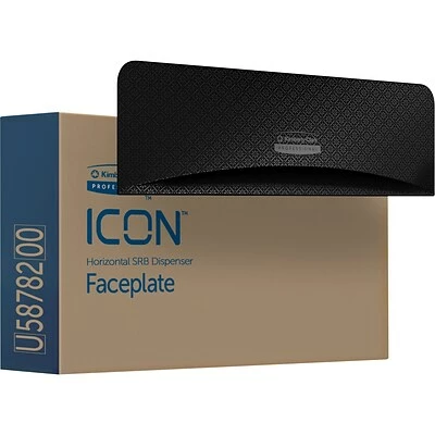 Hot Sale ❤️ Kimberly-Clark Professional ICON Faceplate For Coreless Two-Roll Horizontal Toilet Paper Dispensers, Black Mosaic (58782) 👍