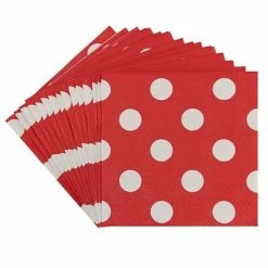 Coupon ✨ Disposable Napkins JAM Paper® Small Polka Dot Beverage Napkins, 5 X 5, Red, 16/Pack (298NAPre) ❤️