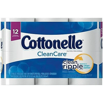 Buy π₯ 1-Ply Toilet Paper Cottonelle CleanCare 1-Ply Standard Toilet Paper, White, 150 Sheets/Roll, 12 Rolls/Pack (12456) π