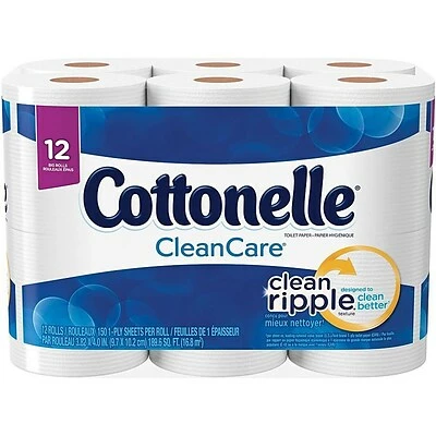 Buy π₯ 1-Ply Toilet Paper Cottonelle CleanCare 1-Ply Standard Toilet Paper, White, 150 Sheets/Roll, 12 Rolls/Pack (12456) π - Image 2