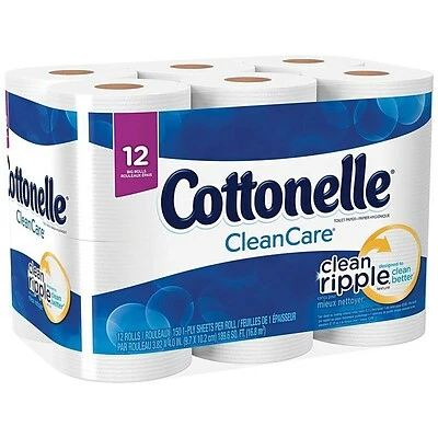 Buy π₯ 1-Ply Toilet Paper Cottonelle CleanCare 1-Ply Standard Toilet Paper, White, 150 Sheets/Roll, 12 Rolls/Pack (12456) π - Image 3