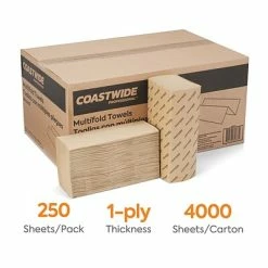 Cheapest 👏 Coastwide Professional™ Multifold Paper Towels, 1-ply, 250 Sheets/Pack, 16 Packs/Carton (CW21819) 🌟