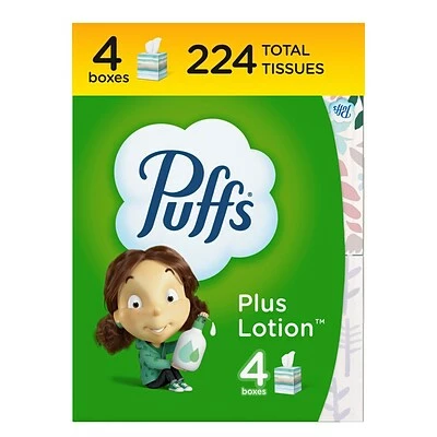 Promo ๐ 2-Ply Facial Tissue Puffs Plus Lotion Facial Tissue, 2-ply, 56 Tissues/Box, 4 Boxes/Pack (34899) โค๏ธ - Image 2