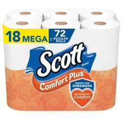 Best Pirce ✨ Bathroom Tissue Scott Comfort Plus Toilet Paper, 1-Ply, White, 462 Sheets/Roll, 18 Mega Rolls/Pack (49729) 👍